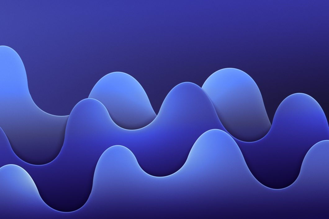 Layers of wavy lines on a dark blue background, evoking the concept of a graph.