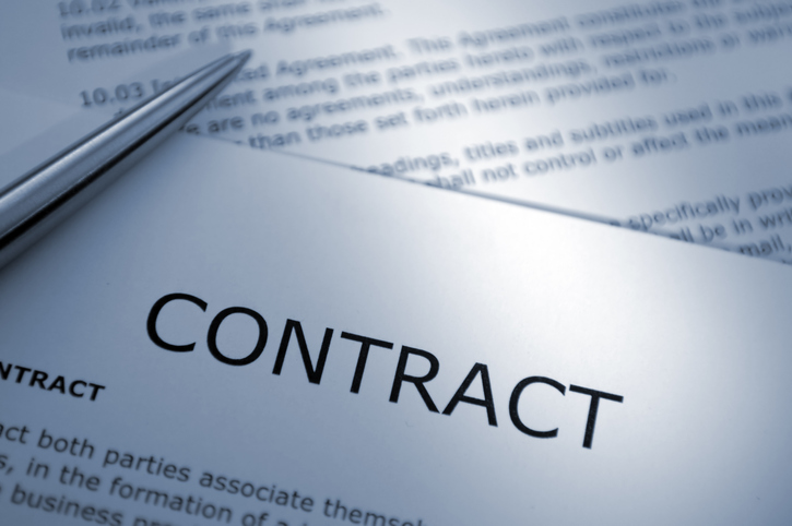 Stock image of a generic contract.