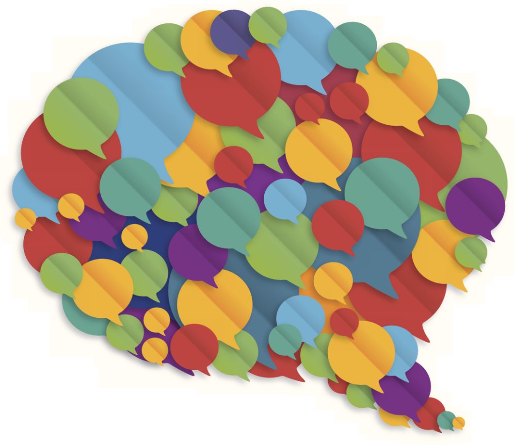Multicolored speech bubble