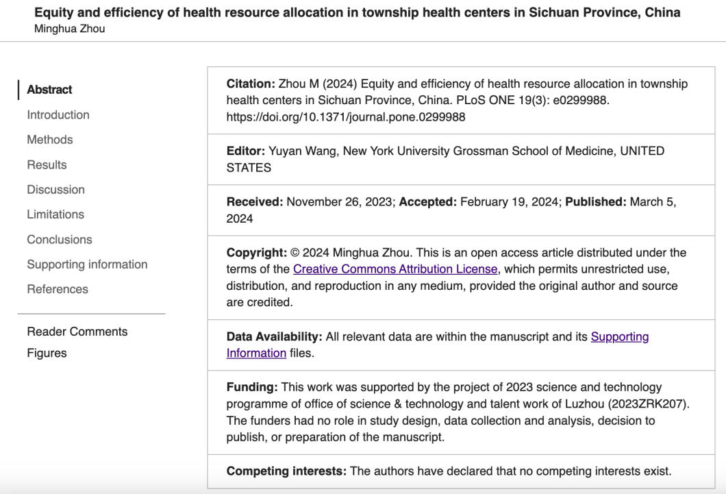 A screenshot of a PLOS research paper.