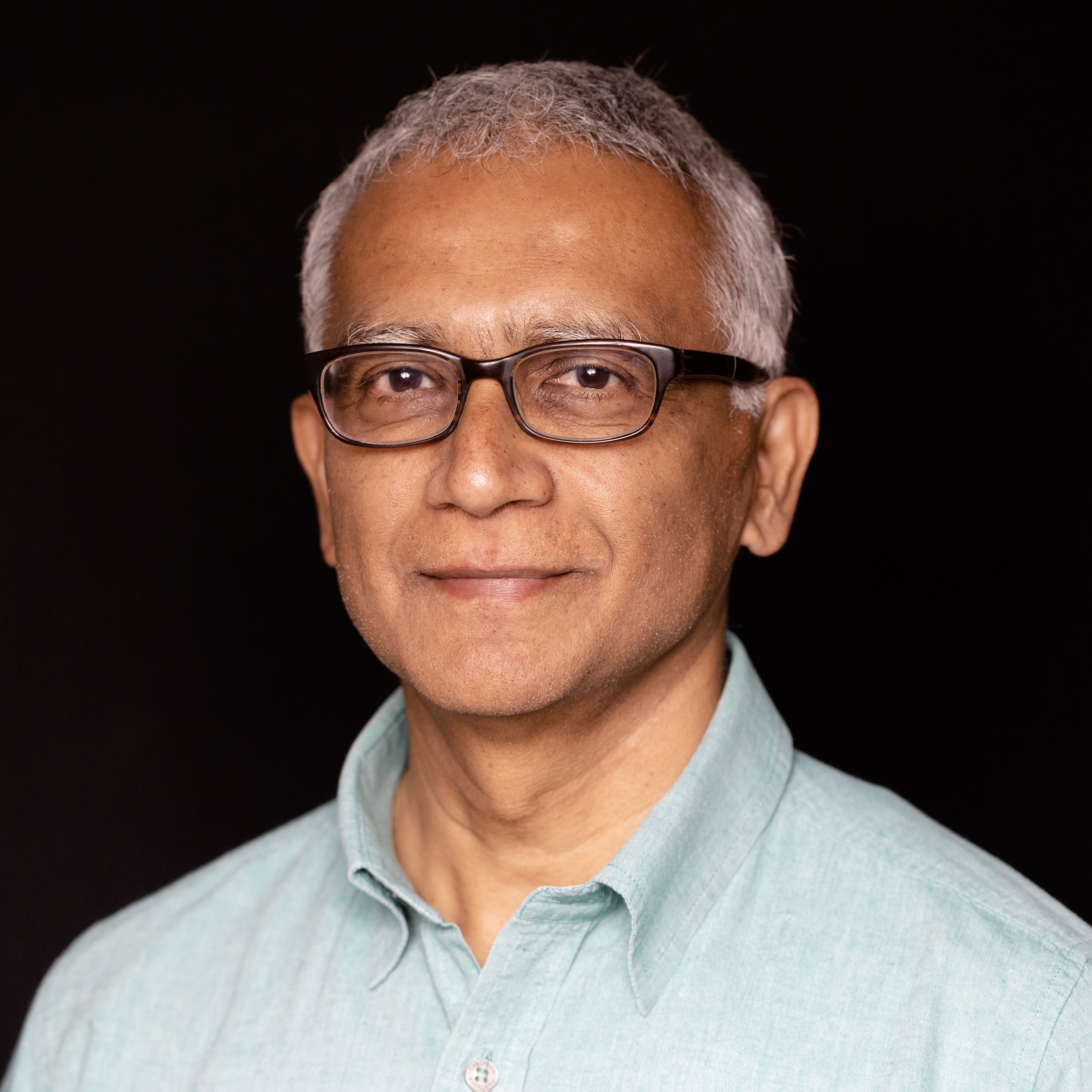 Headshot of Anil Ananthaswamy in a light blue shirt