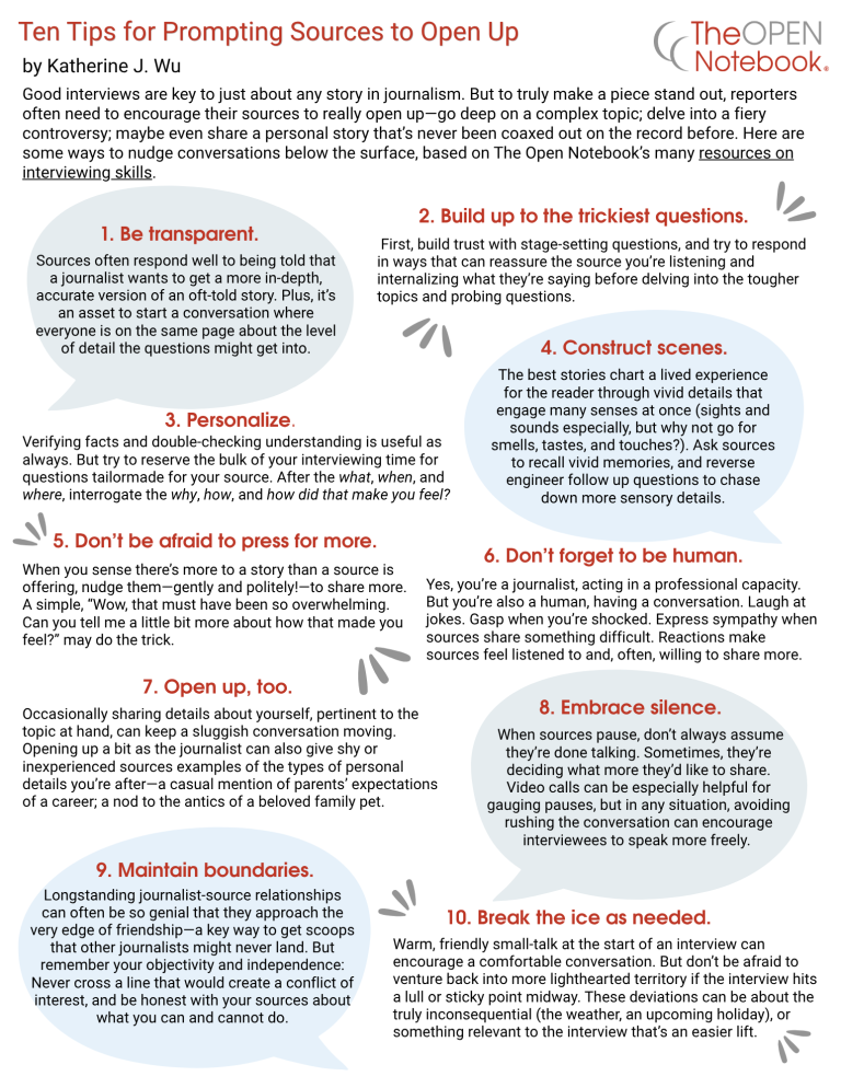 PDF of Interviewing Tip Sheet