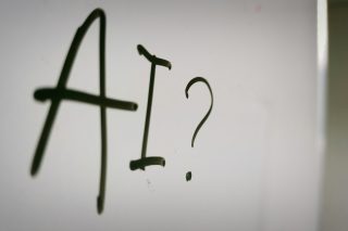 "AI?" written on a whiteboard