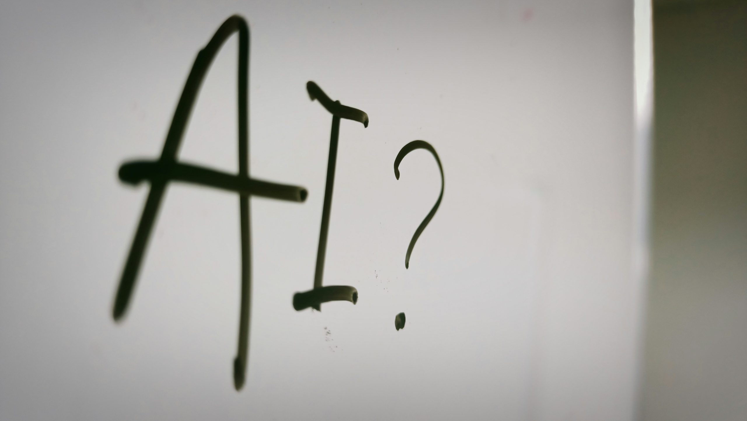 "AI?" written on a whiteboard